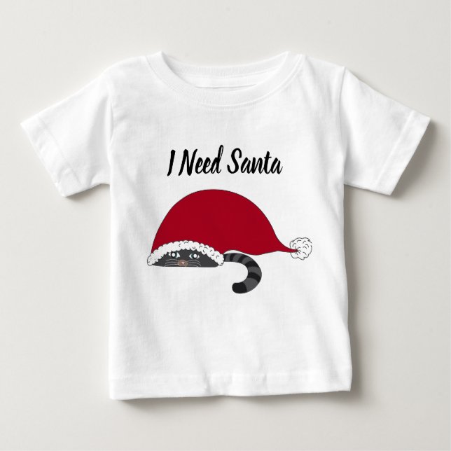 Camiseta Para Bebê Eu preciso do Papai Noel (Frente)