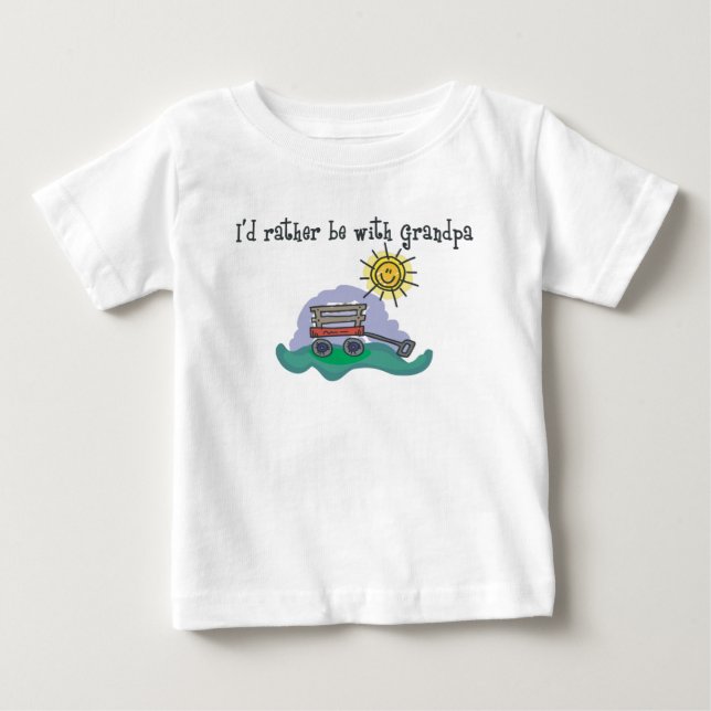 Camiseta Para Bebê Eu Preferencialmente com o vovô! (Frente)