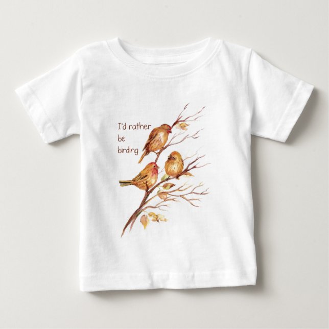 Camiseta Para Bebê Eu Preferencialmente de Birding, Bird, Sparrows (Frente)
