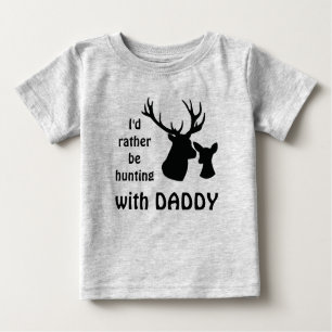 Camiseta Para Bebê Eu preferencialmente estaria caçando com o tio do