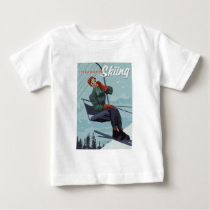 Camiseta Para Bebê Eu Preferencialmente Estaria Esquiando Impressão