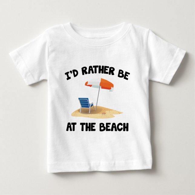 Camiseta Para Bebê Eu Preferencialmente Na Praia (Frente)