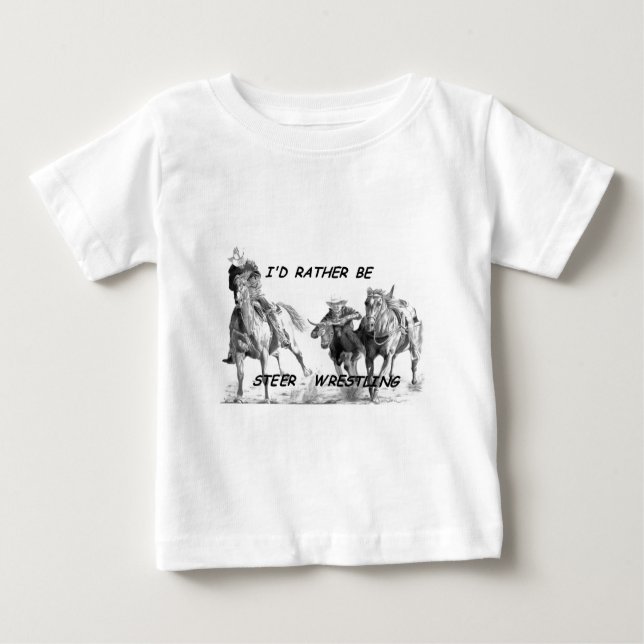 Camiseta Para Bebê Eu Preferencialmente Ser Luta De Steer (Frente)