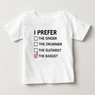 Camiseta Para Bebê Eu prefiro… o baixista