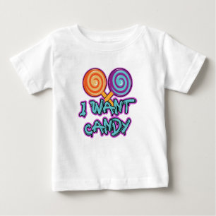 Camiseta Para Bebê Eu Quero Doces
