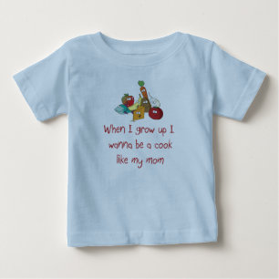 Camiseta Para Bebê Eu quero ser um cozinheiro como meu t-shirt do