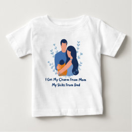 Camiseta Para Bebê 👶 "Eu Recebo Meu Charme Da Mãe, Minhas Habilidade