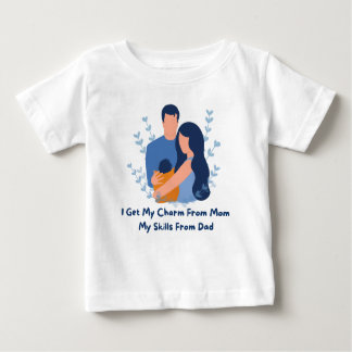 Camiseta Para Bebê 👶 "Eu Recebo Meu Charme Da Mãe, Minhas Habilidade
