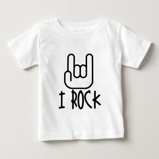 Camiseta Para Bebê Eu Rock! (Frente)