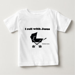 Camiseta Para Bebê Eu rolo com Jesus