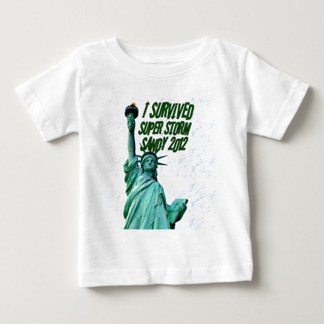 Camiseta Para Bebê Eu sobrevivi à tempestade Sandy, 2012_ (Frente)