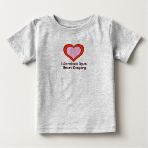 Camiseta Para Bebê Eu sobrevivi ao coração aberto Surgery2