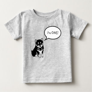 Camiseta Para Bebê Eu sou 1 Bolha de Fala Cachorro 2 Jovem Tee