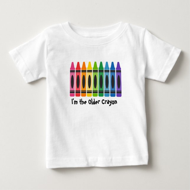 Camiseta Para Bebê Eu sou a família mais velha do Crayon Kids 'T-Shir (Frente)