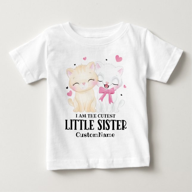 Camiseta Para Bebê Eu sou a irmã mais bonita do costume (Frente)