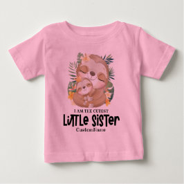 Camiseta Para Bebê Eu sou a Irmã Mais Fofa Pequena Preguiças Fofas Pe