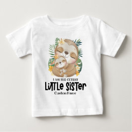 Camiseta Para Bebê Eu sou a Irmãzinha Mais Fofa dos Preguiças Fofos P