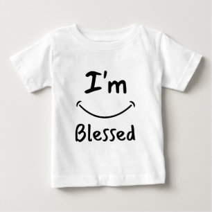 Camiseta Para Bebê Eu sou abençoado sorriso bíblico
