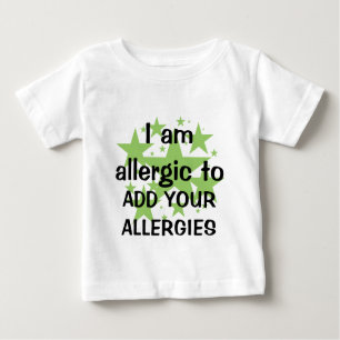 Camiseta Para Bebê Eu sou alérgico - personalize com alergia da