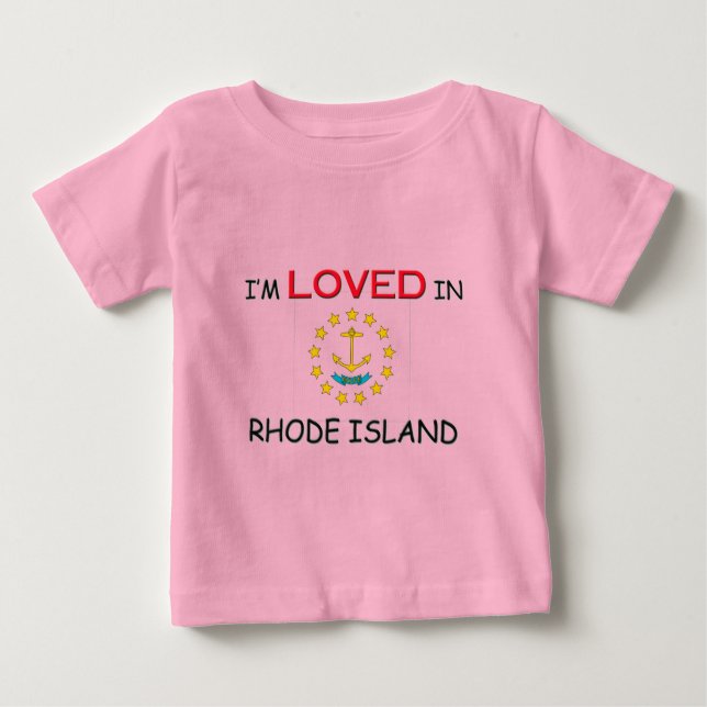 Camiseta Para Bebê Eu sou amado em RHODE ISLAND (Frente)