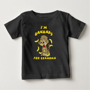 Camiseta Para Bebê Eu sou Bananas para a vovó