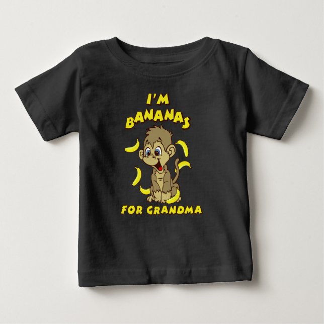 Camiseta Para Bebê Eu sou Bananas para a vovó (Frente)