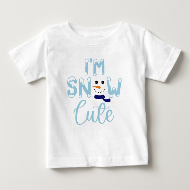 Camiseta Para Bebê Eu sou Boneco de Neve (Frente)