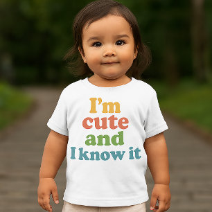Camiseta Para Bebê Eu sou bonito e sei disso - Engraçado