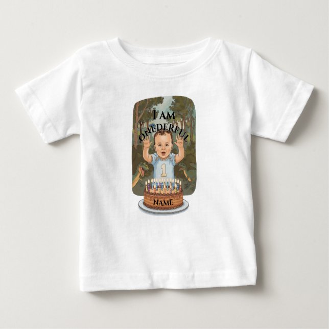 Camiseta Para Bebê Eu Sou Maravilhoso, Bom Aniversário (Frente)