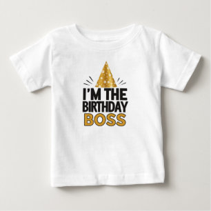 Camiseta Para Bebê "Eu sou o chefe de aniversário" - camiseta bebê
