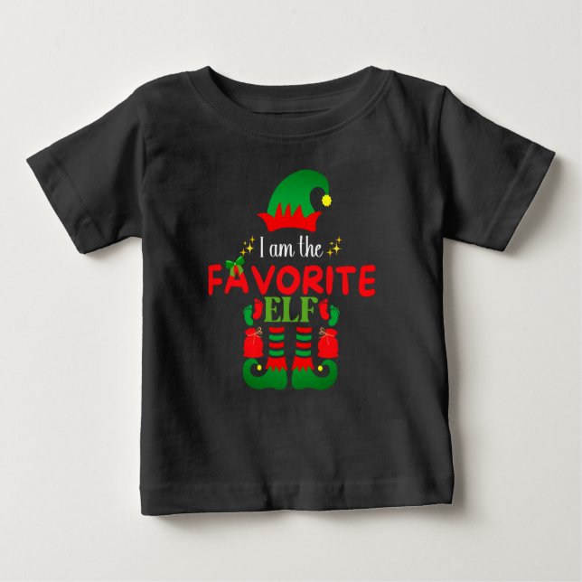 Camiseta Para Bebê Eu sou o Elf Baby favorito (Frente)
