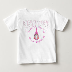 Camiseta Para Bebê Eu sou o Gnomo da Garota de Aniversário - Com Idad