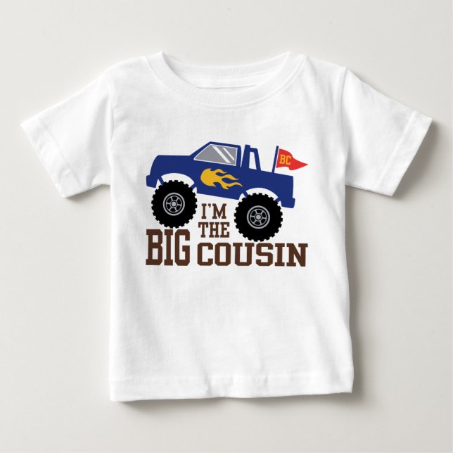 Camiseta Para Bebê Eu sou o grande monstro do primo (Frente)