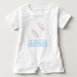Camiseta Para Bebê "Eu sou o Irmão Pequeno" Número de Baseball Jersey