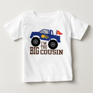 Camiseta Para Bebê Eu sou o monster truck grande do primo