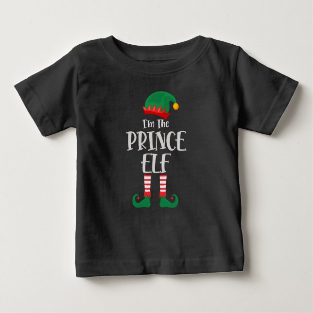 Camiseta Para Bebê Eu sou o príncipe Elf a combinar o Natal (Frente)