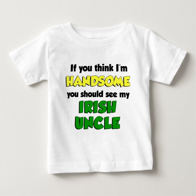 Camiseta Para Bebê Eu sou o tio irlandês bonito (Frente)