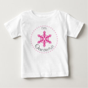Camiseta Para Bebê Eu sou ONEderful no fúcsia
