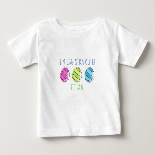 Camiseta Para Bebê Eu sou Ovo-stra Gato de Páscoa (Frente)