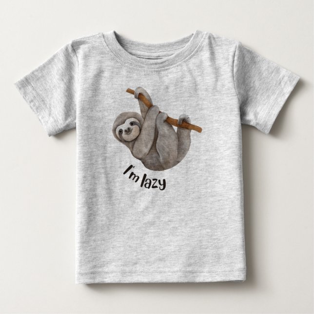 Camiseta Para Bebê Eu sou preguiçoso  (Frente)