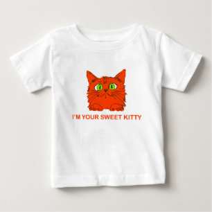 Camiseta Para Bebê Eu Sou Seu Gatinho Doce - Gato Vermelho pelo artis