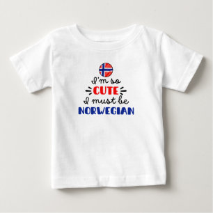 Camiseta Para Bebê Eu sou tão fofo que devo ser norueguês