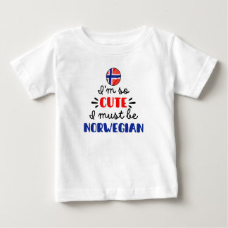 Camiseta Para Bebê Eu sou tão giro que devo ser norueguês