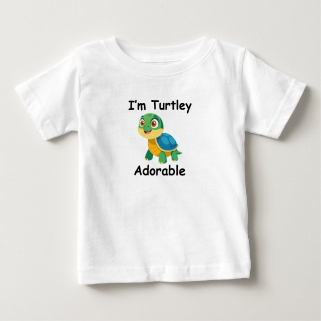 CAMISETA PARA BEBÊ EU SOU TURTLEY ADORÁVEL (Frente)