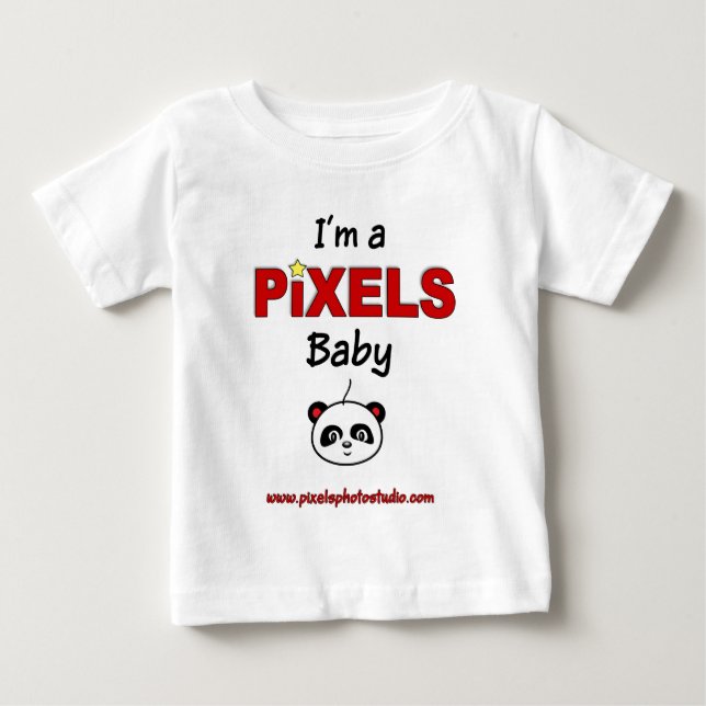 Camiseta Para Bebê Eu sou um bebê dos pixéis (Frente)