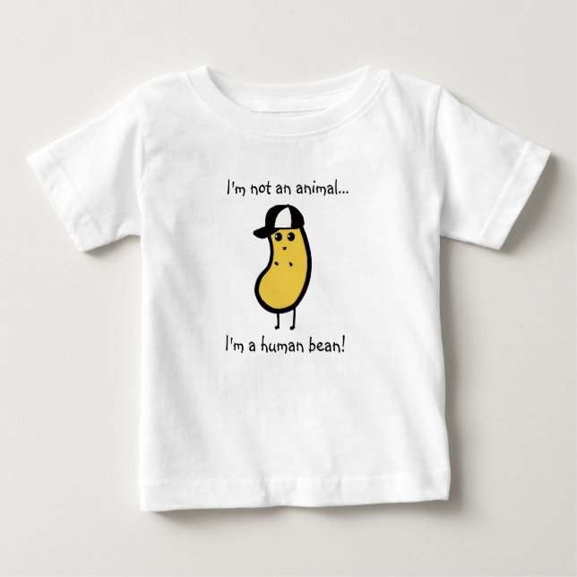 Camiseta Para Bebê Eu sou um feijão humano! (Frente)