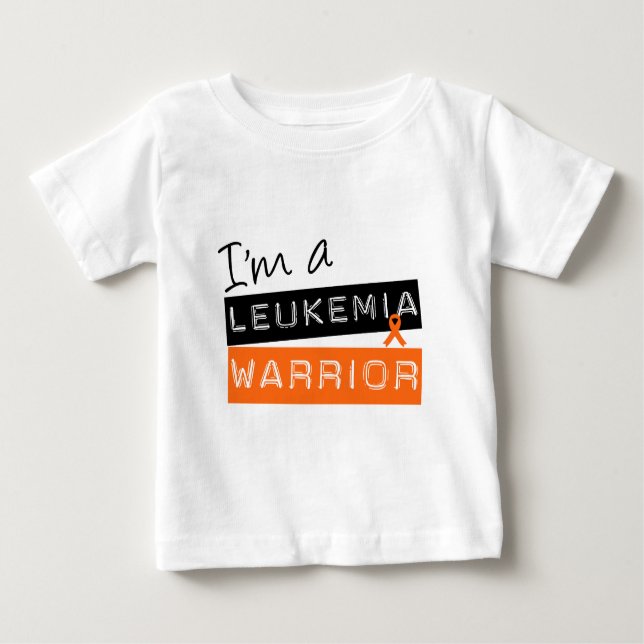 Camiseta Para Bebê Eu sou um GUERREIRO v2 da leucemia (Frente)