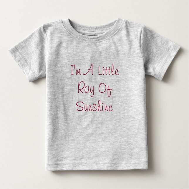 Camiseta Para Bebê Eu sou um raio de luz do sol pequeno (Frente)