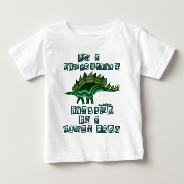 Camiseta Para Bebê Eu sou um Stegosaurus (Frente)