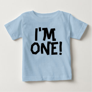 Camiseta Para Bebê EU SOU UM! T-shirts de aniversário de um bebê